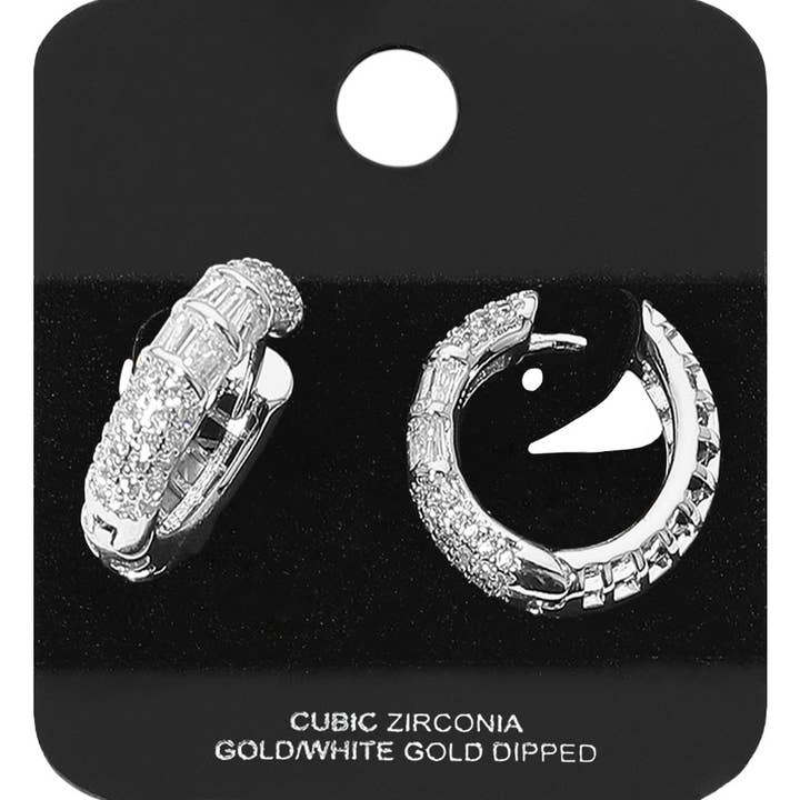 Sensibling Corp. - Wholesale Huggie oorbellen - Goud Vergulde CZ Steen Accent Huggie Hoepel Oorbellen2