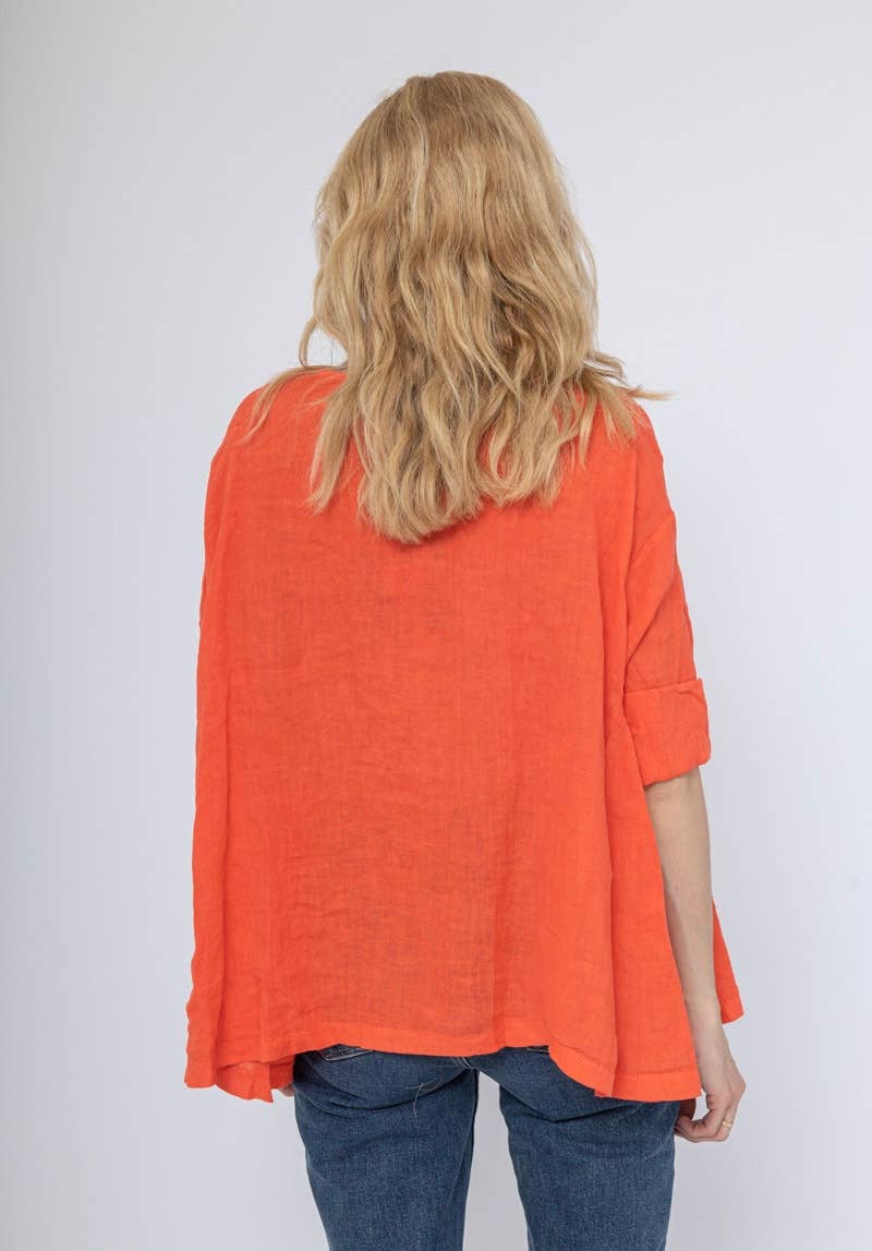 LINEN & COTTON HOUSE – Großhandel Hemd mit Button-down-Kragen – Damen – 61911 Bluse aus Leinen und Baumwolle – Einheitsgröße2