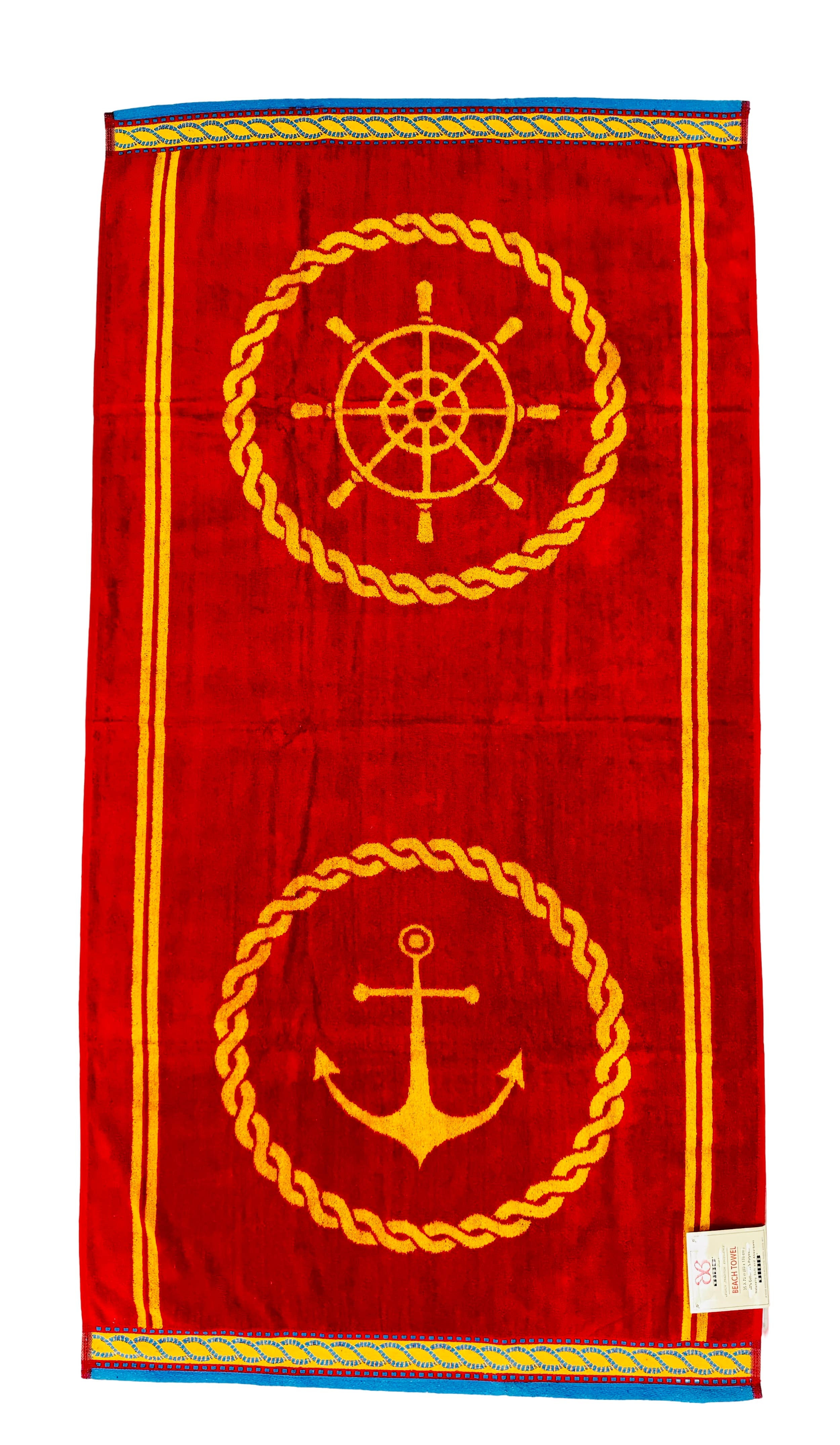 Bed Bath Fashions - Wholesale Beach Towel - BIBB Home 20 LB Cotton Velour Beach Towels with Terry Back6