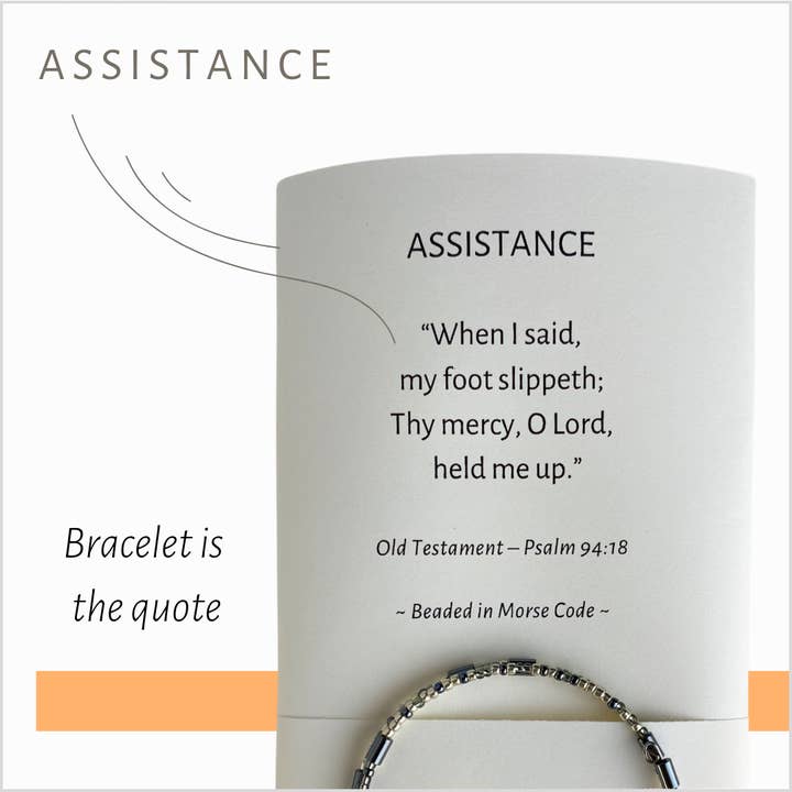 ASSISTENTIE - Toen ik zei -
Spiritueel citaat in morsecode voor wholesale door Wear a Touch of Spirit