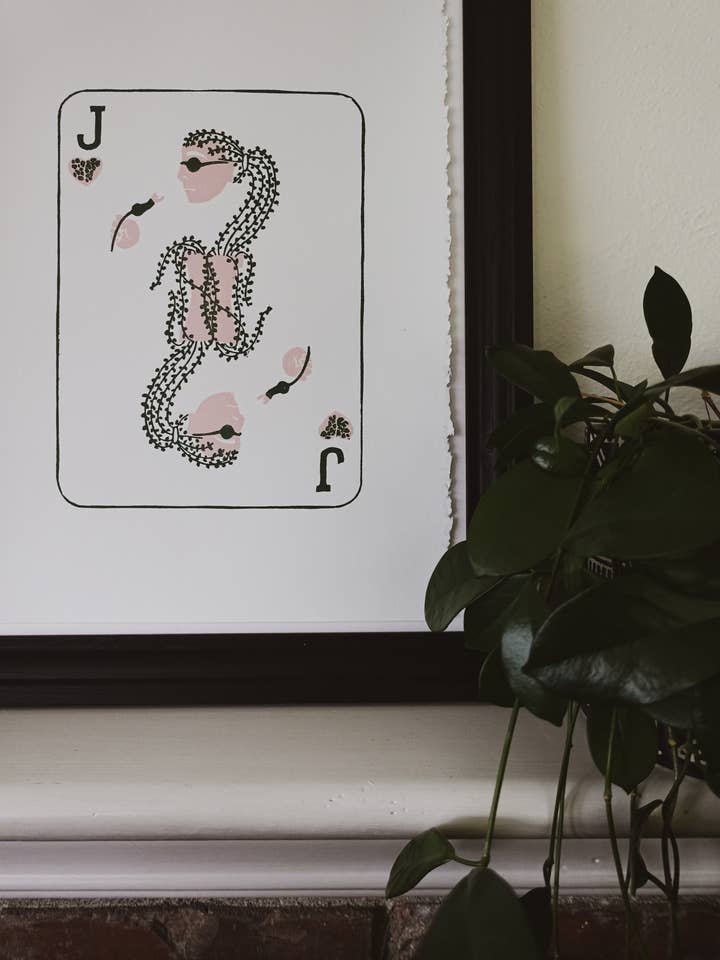Jack Of Hearts Original Hand Pressed Print for wholesale by Sharell Katelynn