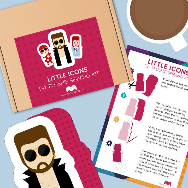 DIY plushie sew kit - George Michael - Little Icons for wholesale by Hey There Munchquin