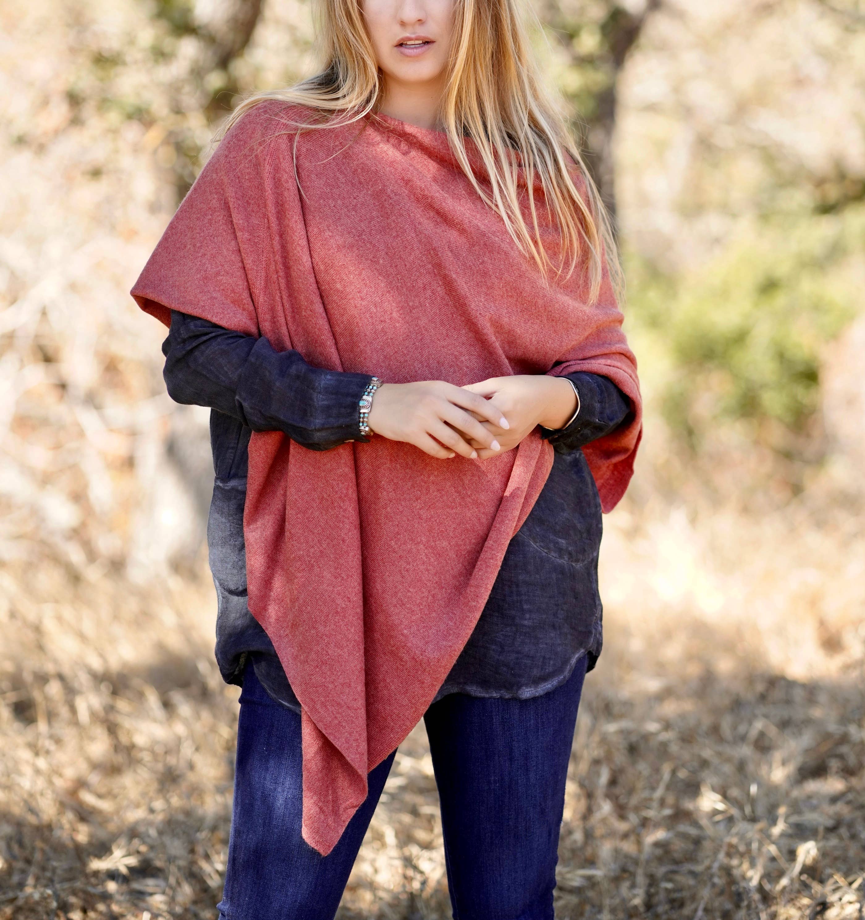 Dolma – Engroshandel Poncho - Dame – Cashmere Poncho Spice