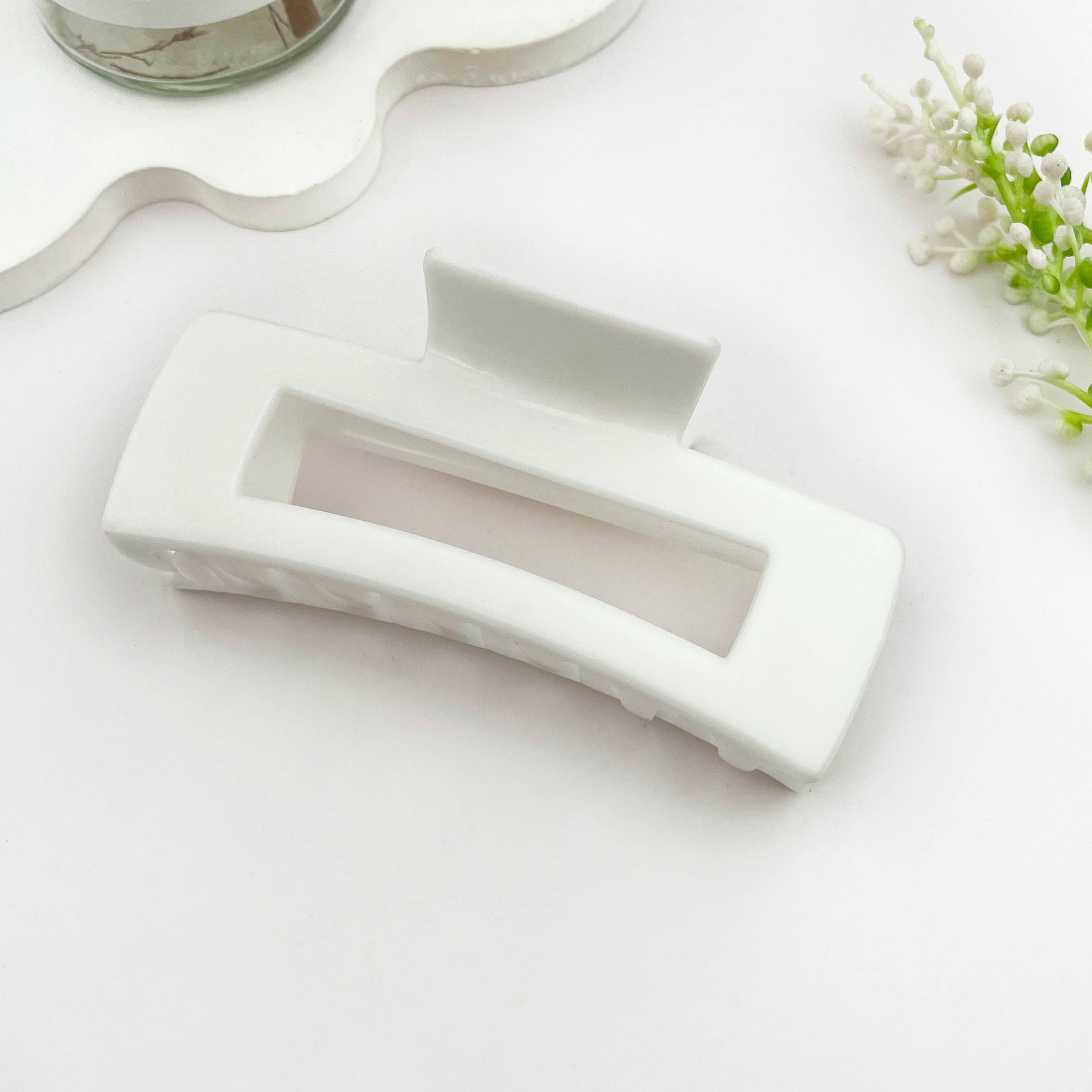 mildstyles - Wholesale Hair Clip - Women's - Soft Silicone Hollow Rectangle Hair Claw – Durable & Protect4