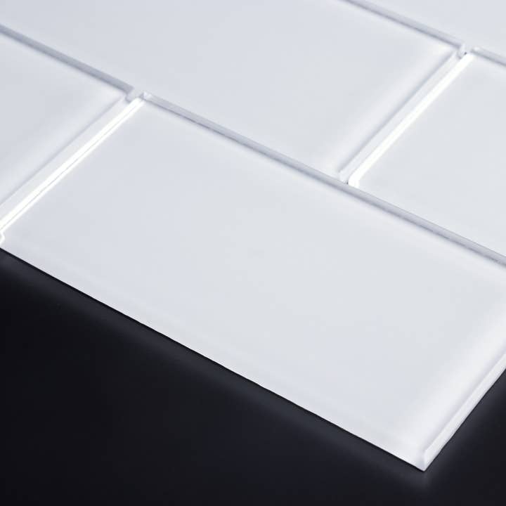 WS Tiles - Wholesale Wall Tile - 3" x 6" Glass Mosaic Subway Tile, Backsplash for Kitchen and Bathroom - 5 Square Feet Per Carton - Super White8