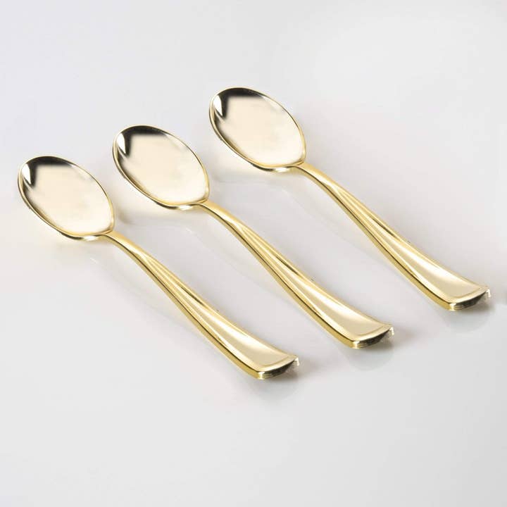 Luxe Party – wholesale Bordssked (Bestick) – Classic Design Guld Plastskedar | 20 skedar