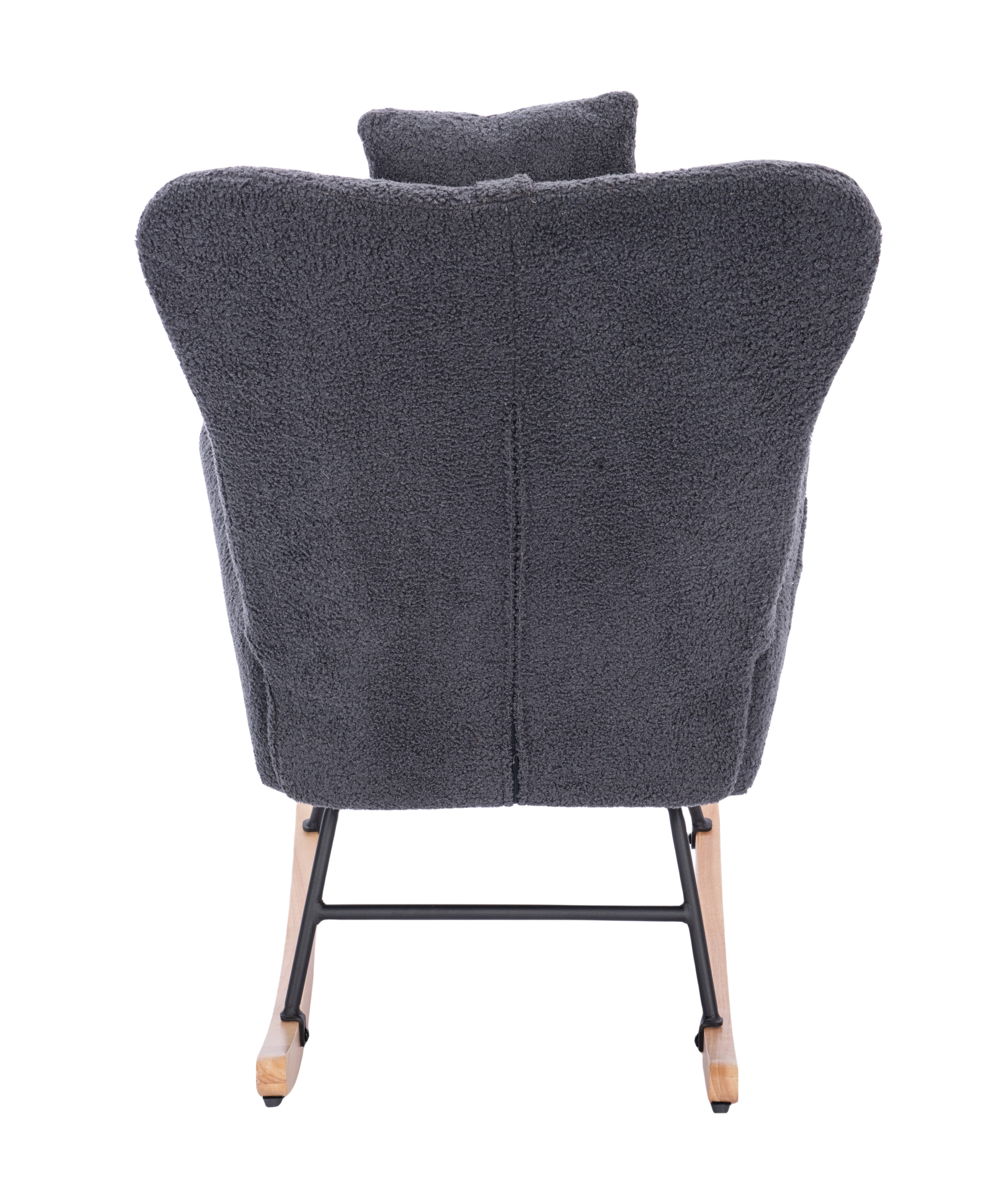 39F Inc. - Wholesale Rocking Chair - Teddy Upholstered Nursery Rocking Chair/White/Dark Grey14