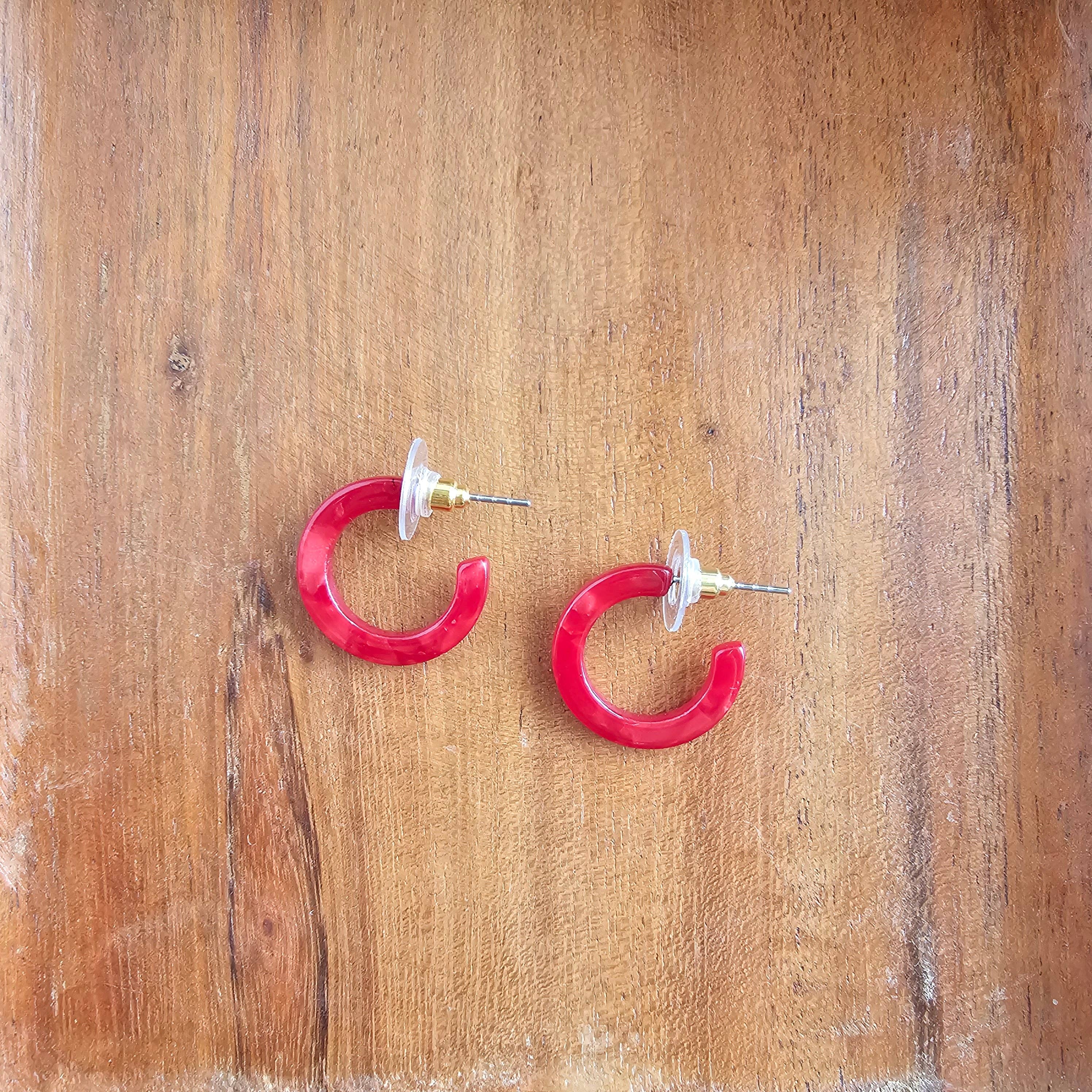 Spiffy & Splendid - Wholesale Hoop Earrings - Micro Cam Mini Hoops - Scarlet // Jewelry, Earrings, Fall8