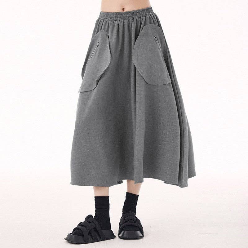 UZ Wholesale Store – wholesale Skirt – Women’s – Large Pocket High Waist A-Line Skirt Loose Fit5