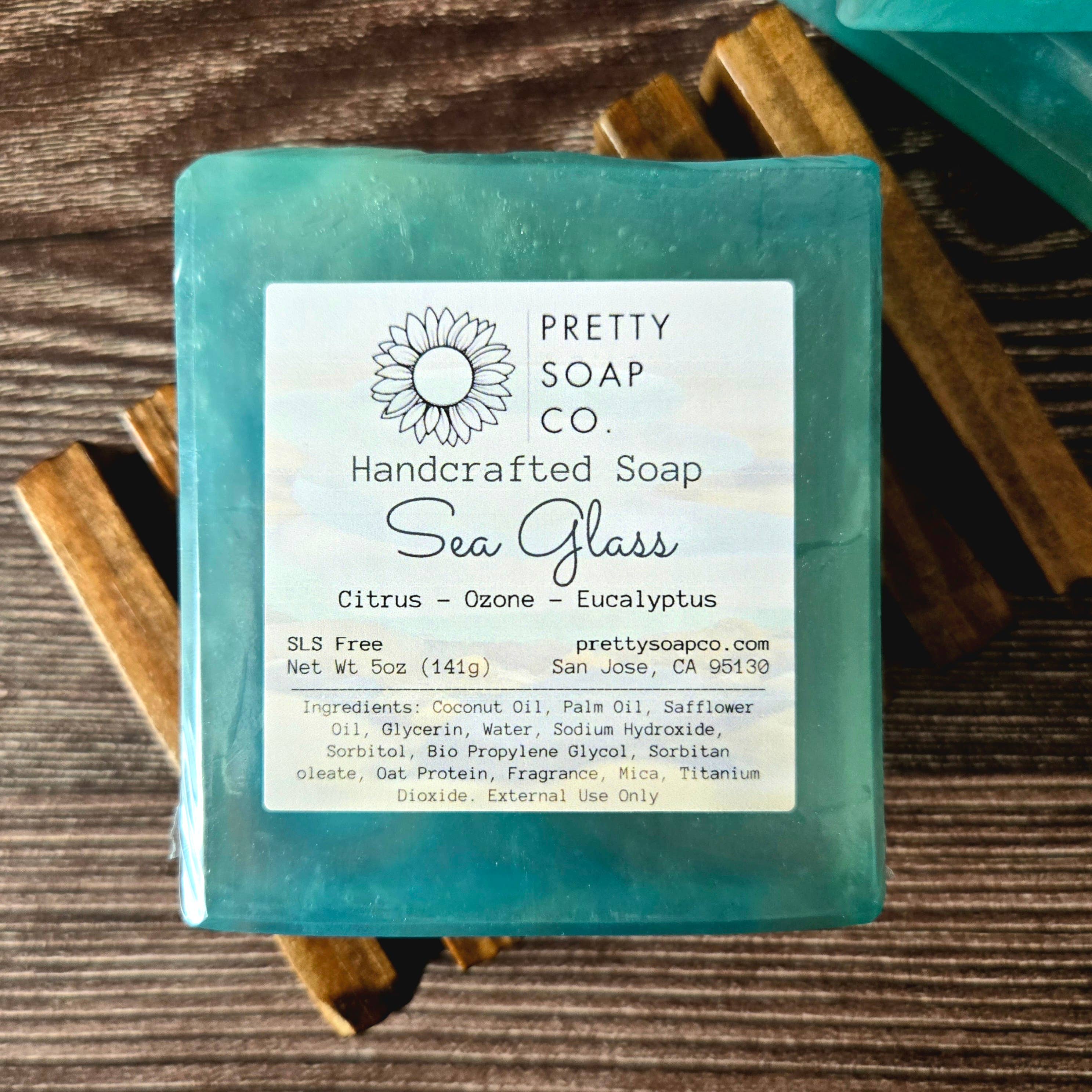 Pretty Soap Co. - Wholesale Bar Soap - Sea Glass Glycerin Soap | Clean Citrus and Ocean Scent1