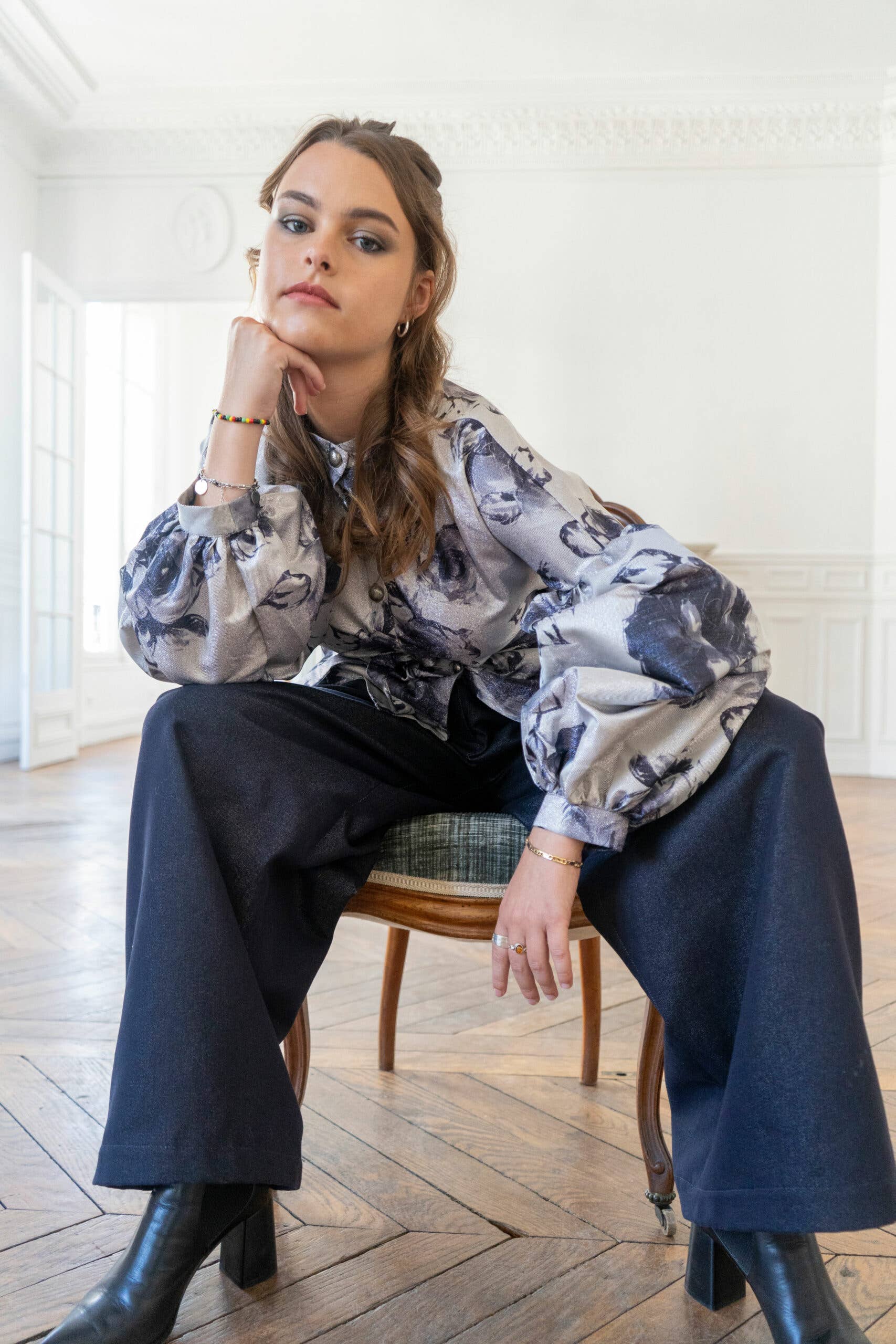 ROSAMEN BADO - Vente Chemise à col boutonné – femme - Blouse VALLOTTON - Dark flower6