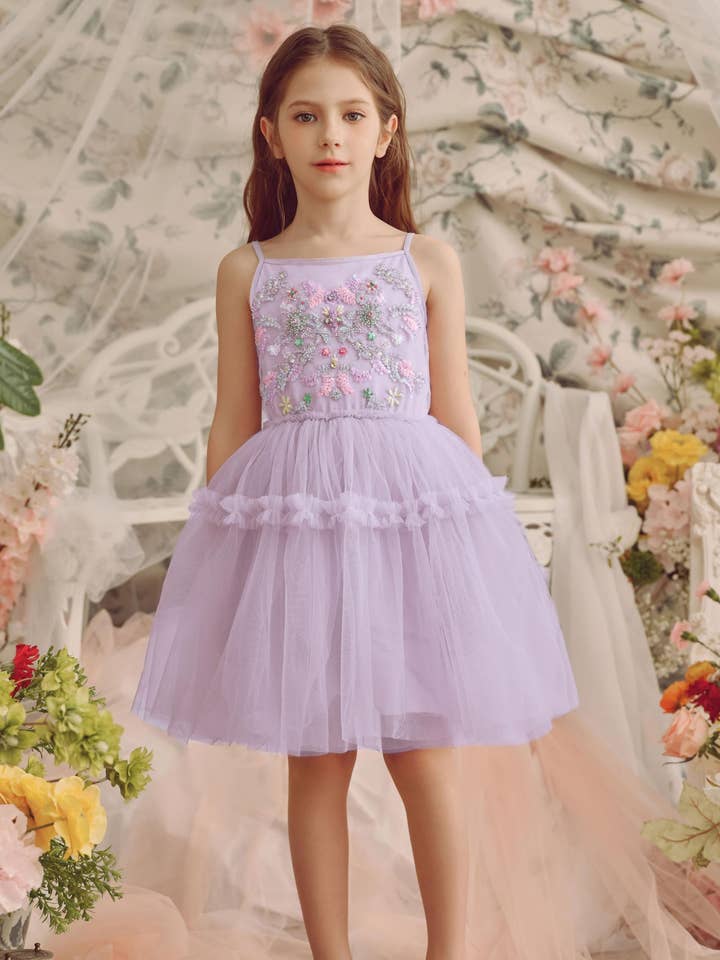 Vibrant Embroidered Tulle Princess Dress for wholesale by Tutuland