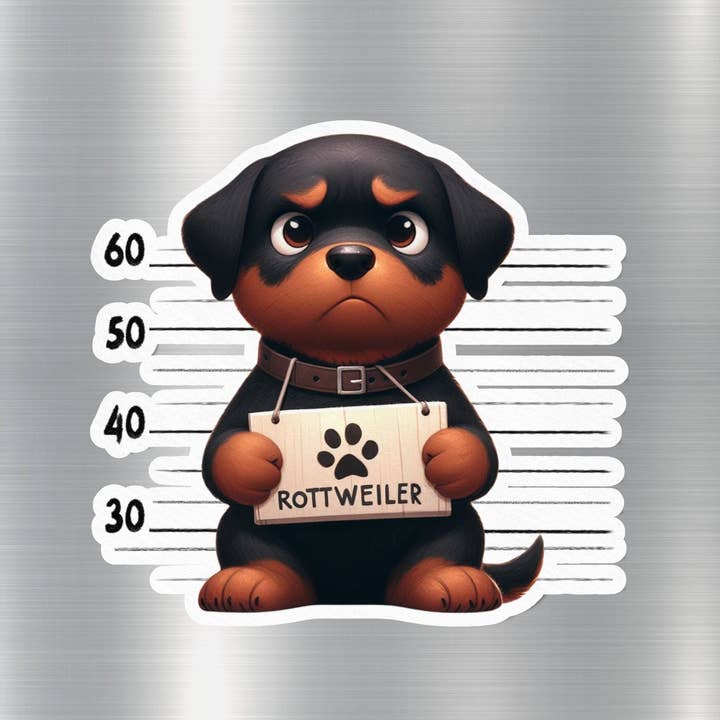 GraffMerch.com - Vendita all'ingrosso Adesivi per telefoni e laptop - Adesivo per cani Rottweiler Wanted