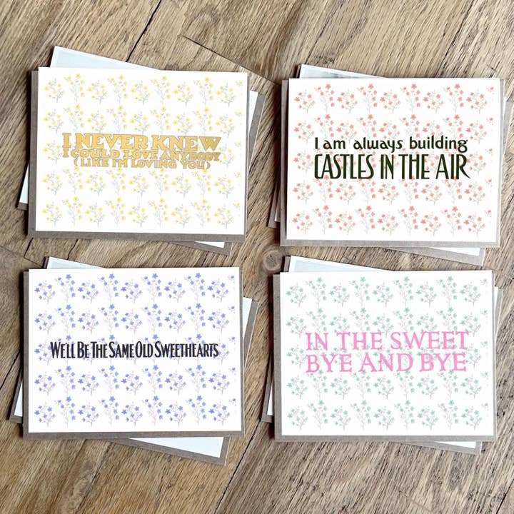 Assorted Bridal Shower Greeting Cards - Vintage Sentiments for wholesale by Capstone Artistry
