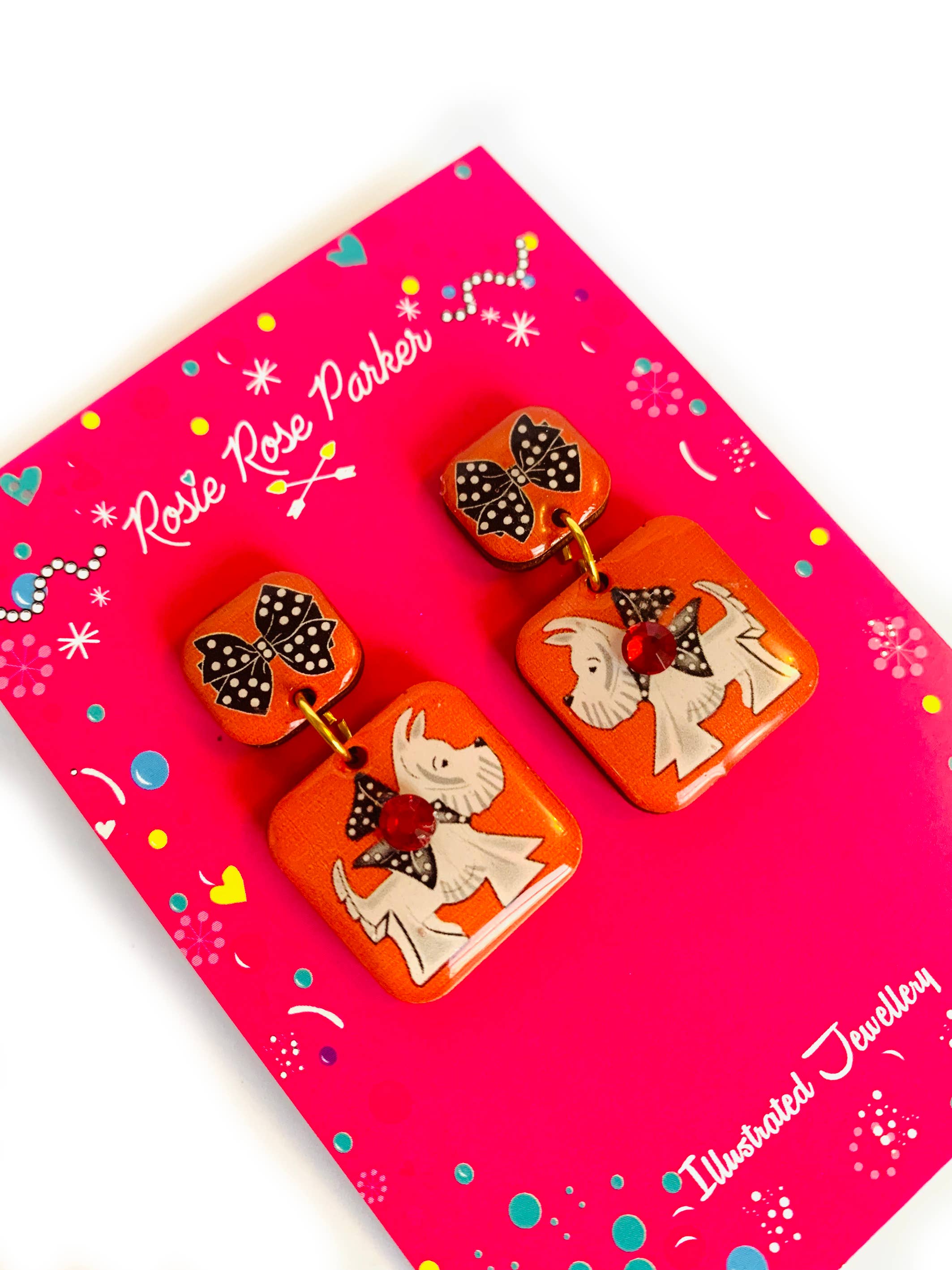 Rosie Rose Parker - Wholesale Dangle Earrings - Scotty dog earrings retro earrings statement jewellery9
