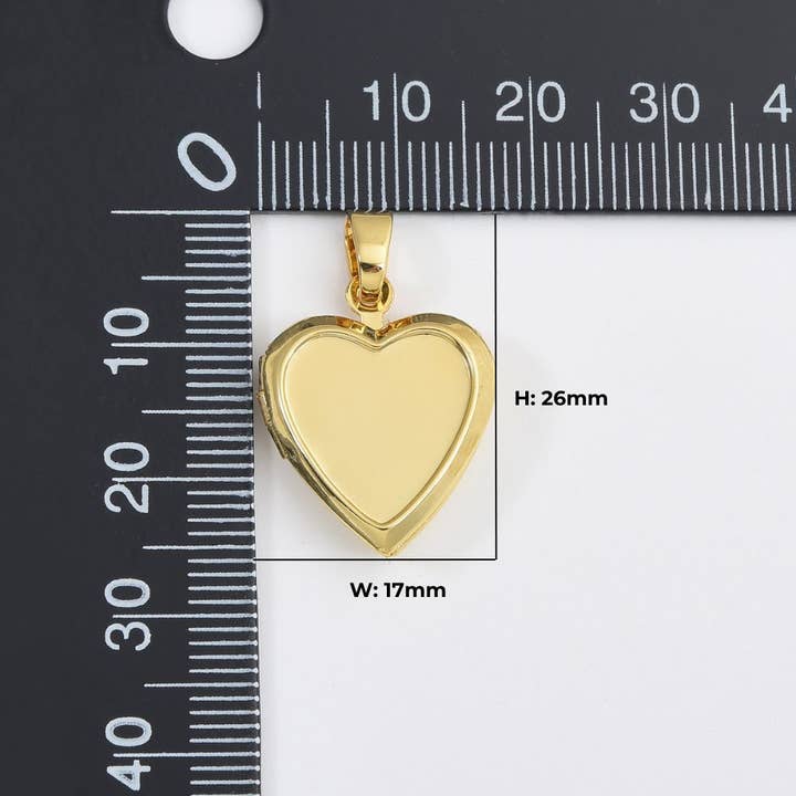 Beads Creation - Wholesale Individual charm/pendant - Gold Filled Heart Photo Locket Charm Necklace, CP20292