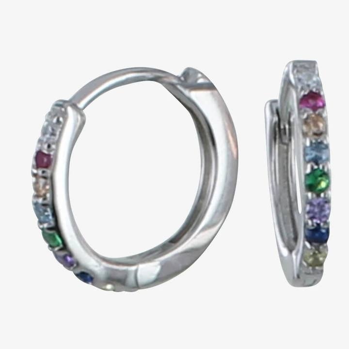 Brincos Pave Dangle em Pedra Multicolorida por atacado de REEVES & REEVES