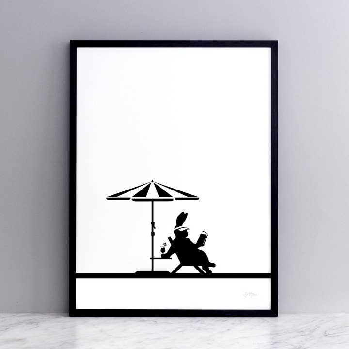 Lounging Rabbit Print for wholesale by HAM