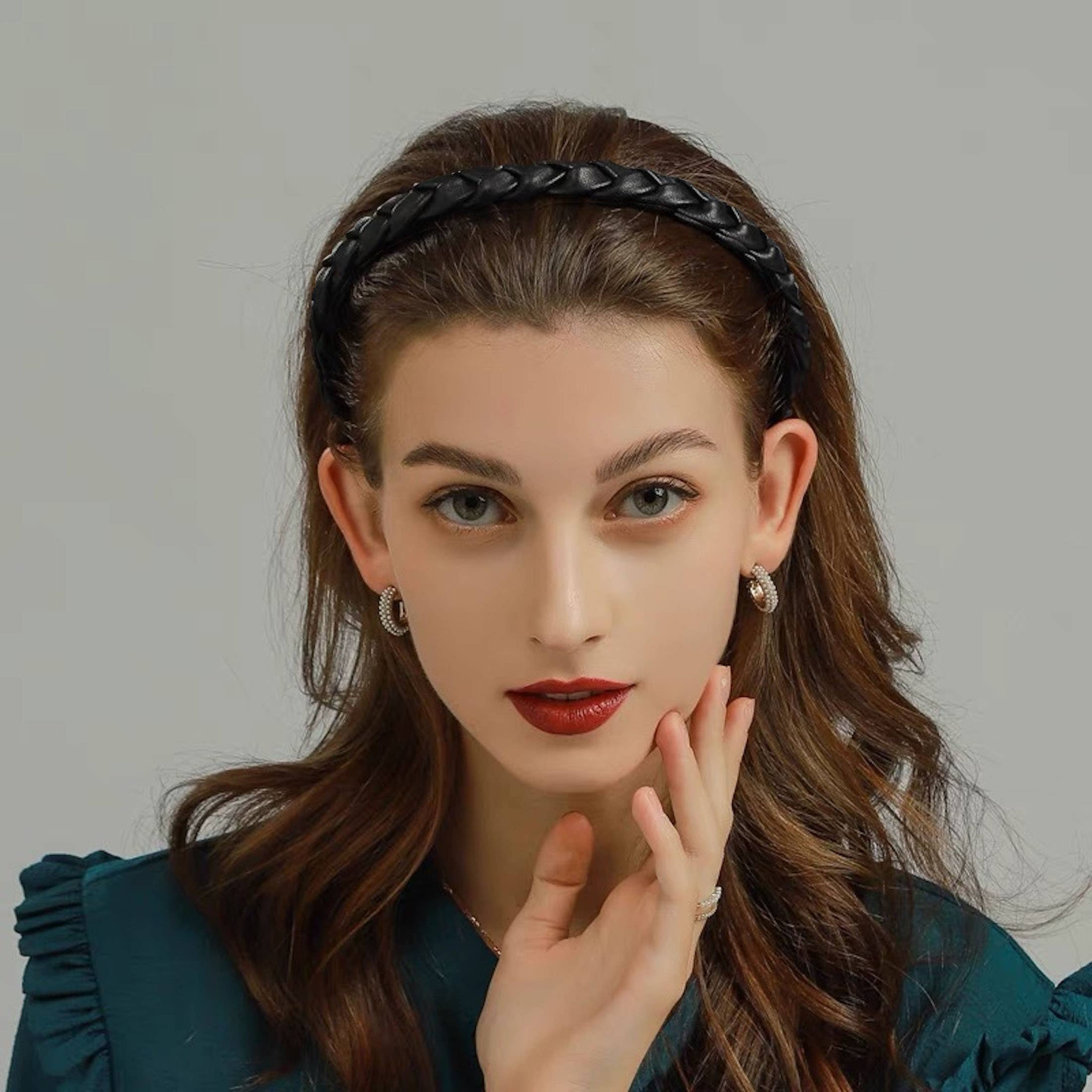 LanLivia - Wholesale Fashion Headband - Women's - Vintage style leather look braided headband-4 colours8