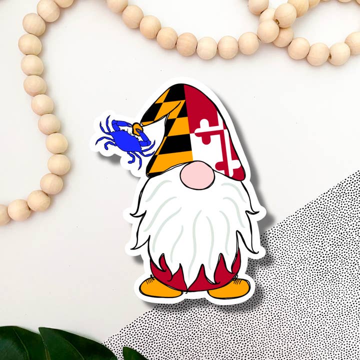 Jami Creates - Wholesale Sticker - Maryland Garden Gnome Sticker 5”