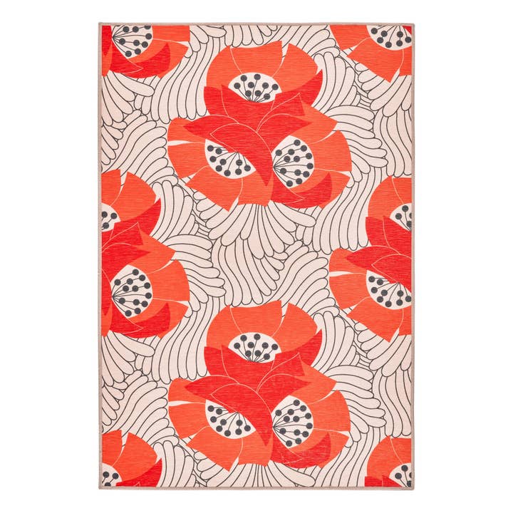 Japanese Poppy Machine Washable Rug | Multi for wholesale by Annie Selke