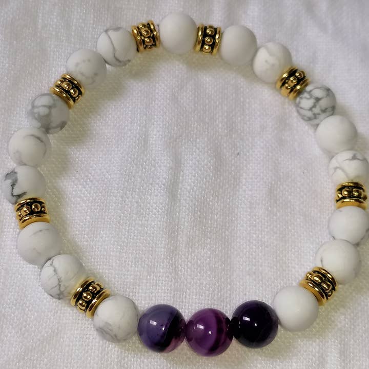 Howliet paarse agaat armband voor wholesale door Blue Moon Bijoux