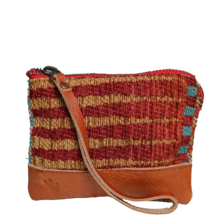 Monedero con diseño de cúrcuma en piel marrón para venta al por mayor de Vaalbara