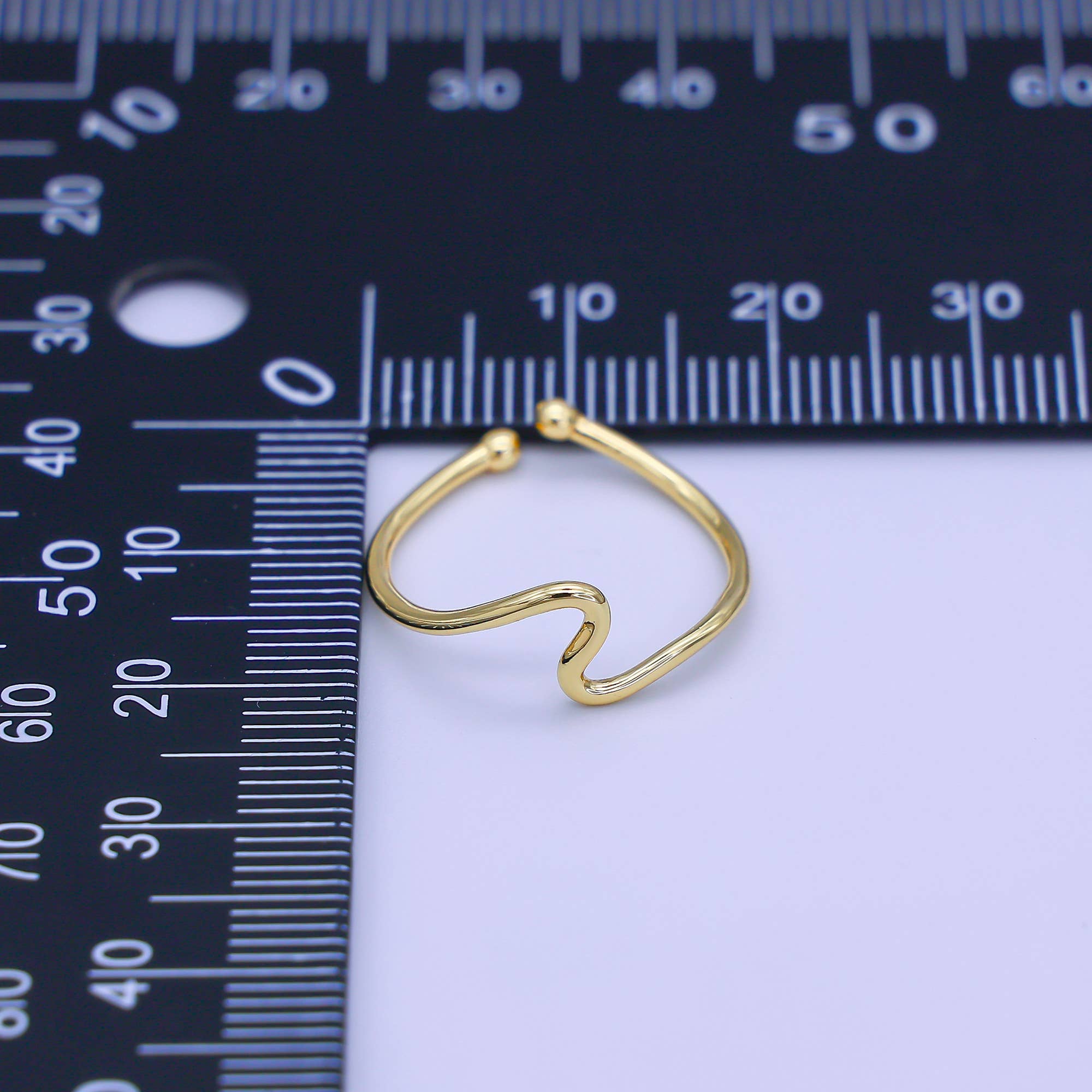 Aim Eternal – wholesale Band/Stackad Ring – Minimalistisk Ring Guld Öppen Ring Vågig Kurvig Ring, Tunn Ring Guld Ring Fint Stapelbar Ring Justerbar Ring. R-0841