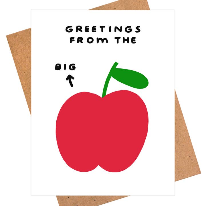 Big Apple NYC Greeting Card - Fun New York Souvenir for wholesale by iej studio