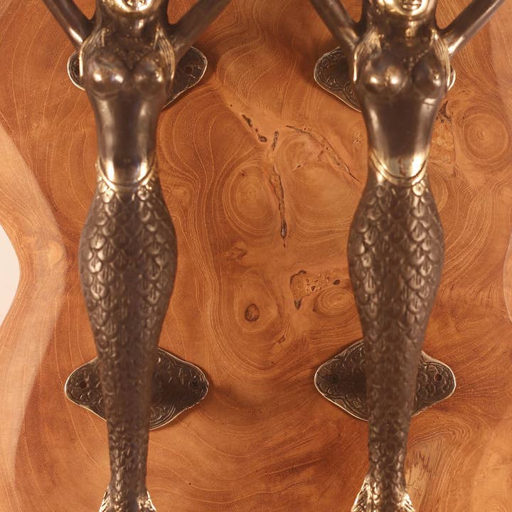 Ubud Glass - Venta al por mayor Pomos/tiradores - Manilla de puerta estilo sirena vintage, manija de puerta de entrada, bronce macizo