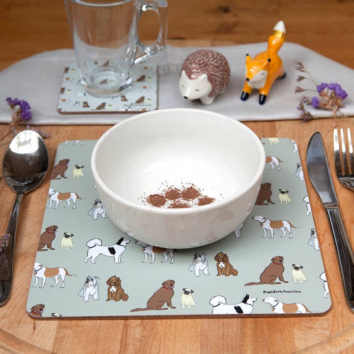 Multi Placemats voor honden grijs voor wholesale door Buggle Betty Productions