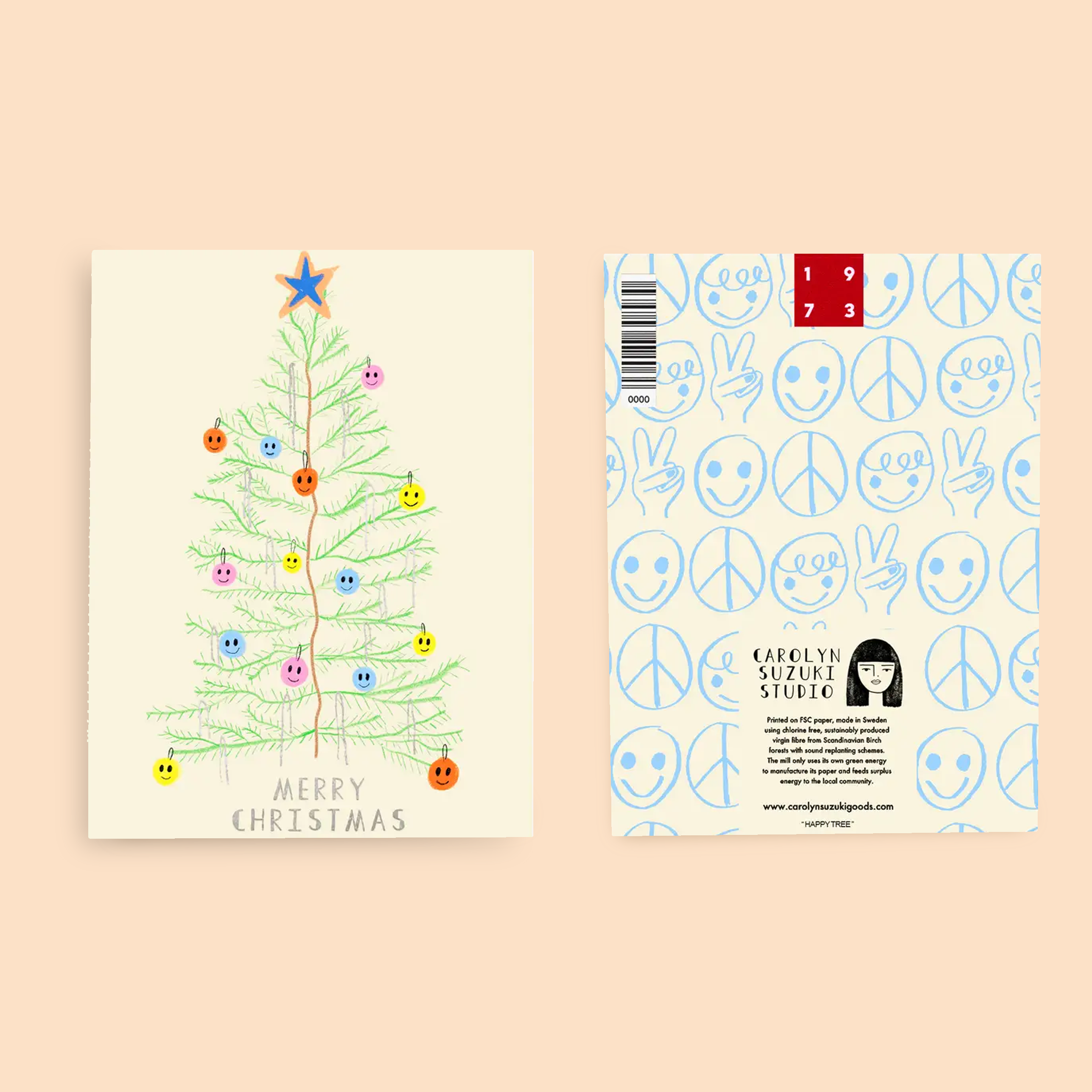 Carolyn Suzuki – Engroshandel Årstidshilsenkort – HAPPY TREE - julekort1