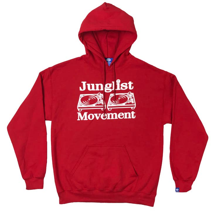 Junglist Movement Heavyweight Hoodie (Red) for wholesale by Aerosoul Limited