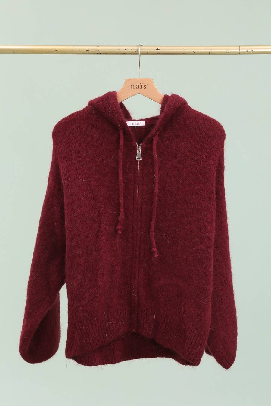 NAÏS PARIS - Vendita all'ingrosso Cardigan - Donna - Cardigan con cappuccio e zip in mohair e lana4