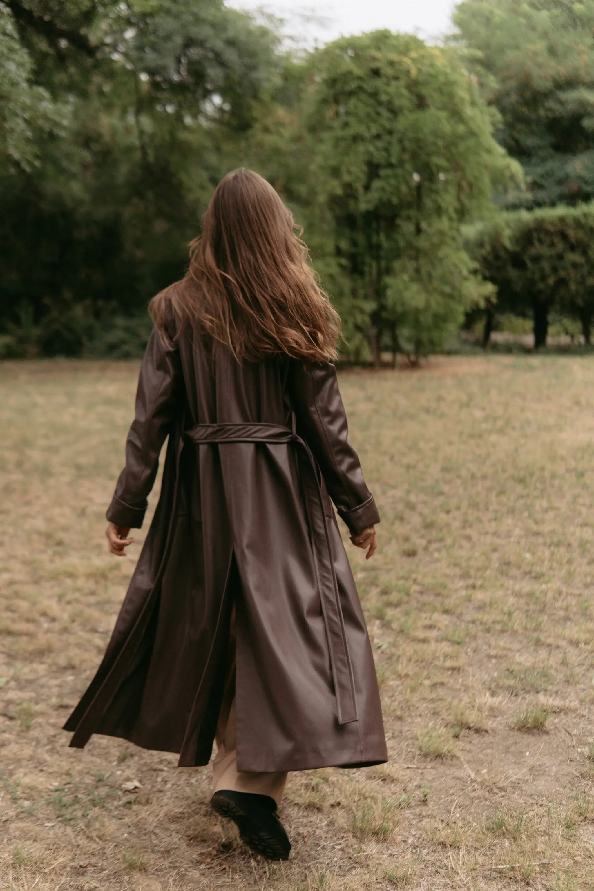 Code Of Nation - Vente Trench – femme - Trench-coat en cuir écologique pour femme marron7