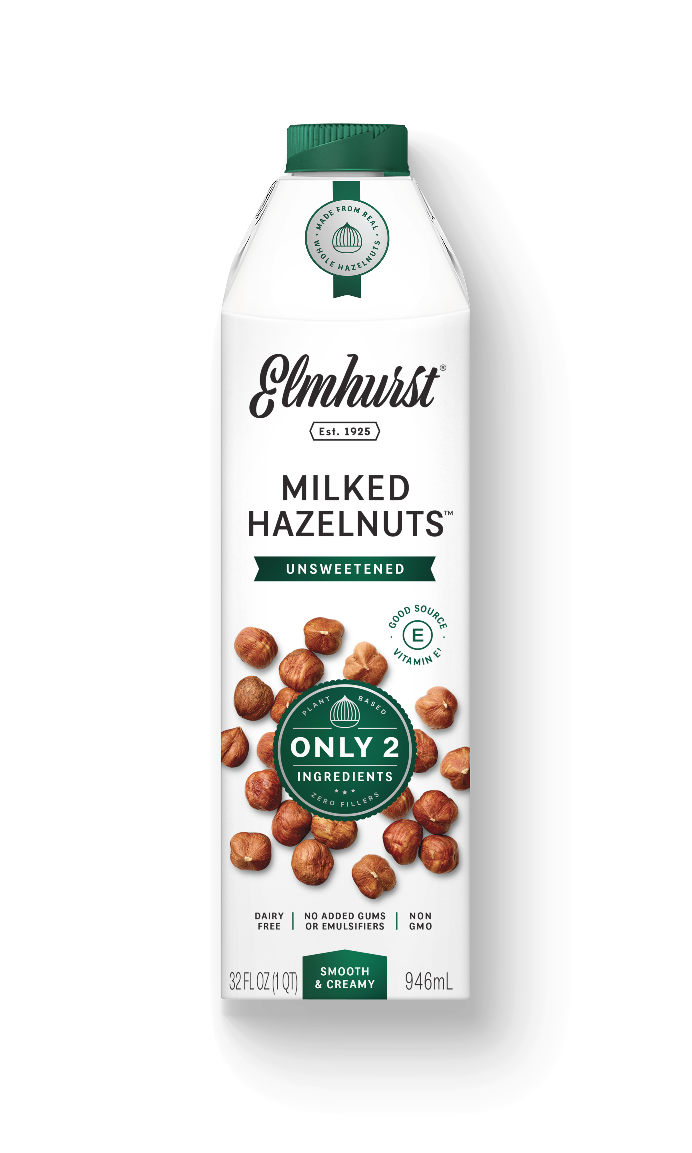 Elmhurst 1925 - Wholesale Non-Dairy Milk - Unsweetened Milked Hazelnuts™ 32 Ounce [6-Pack]2