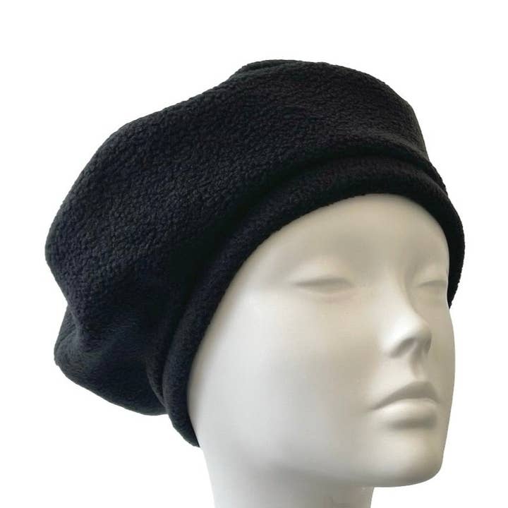 Black Fashion Fleece Beret Hat for Women for wholesale by IamMe Store