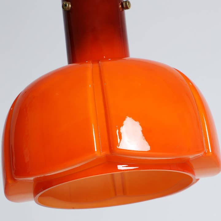 Kodu - Wholesale Chandelier/Hanging Light - Hanging glass lamp in solid orange color, 25x25x3