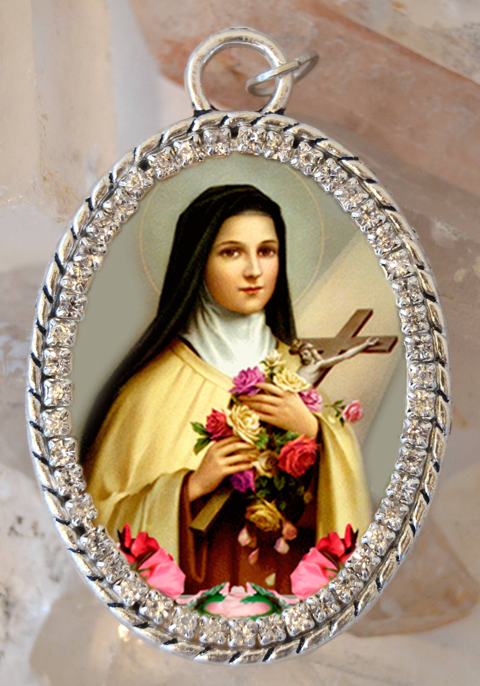 MariaSantissimaShop - Wholesale Pendant/Charm Necklace - Therese of Lisieux Necklace - The Little Flower - Patroness of Missionaries; HIV/AIDS Sufferers; Florists; Gardeners & Loss of Parents3