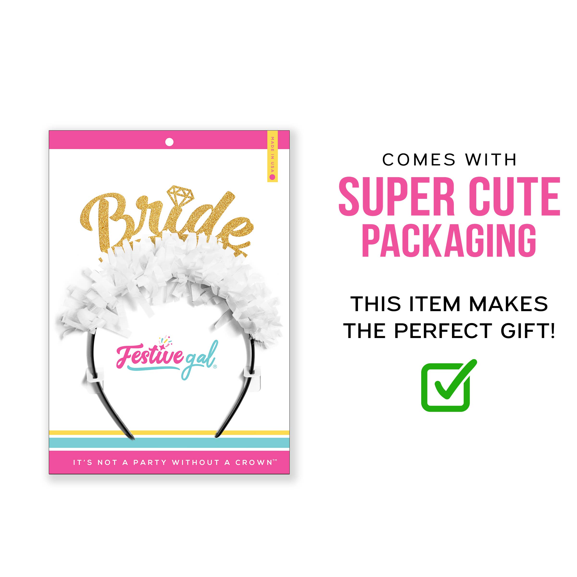 Festive Gal - Wholesale Party Hat/Crown - The Original Bride Bachelorette Party Headband Crown3