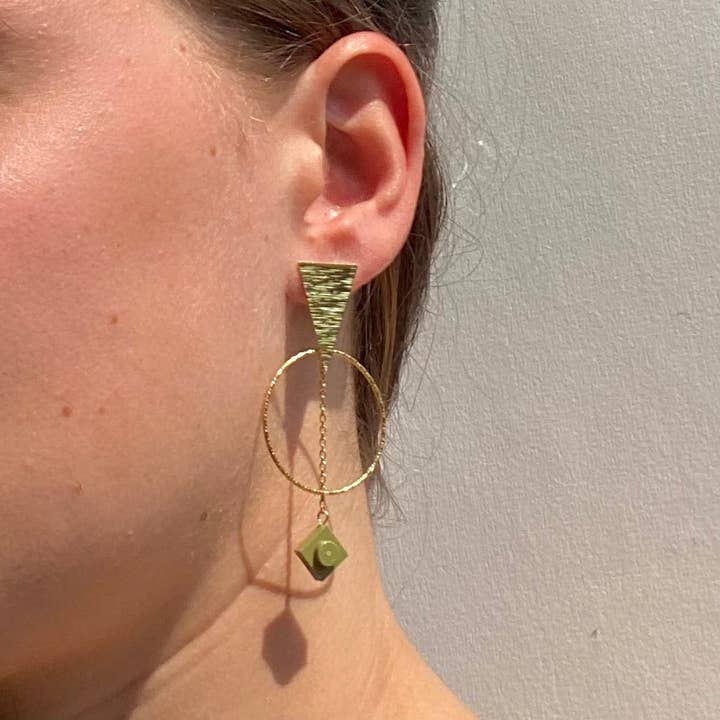 Brique d'Oreille - Vente Boucles d'oreilles pendantes - Boucles d'oreilles ethniques dorées - Les Voyageuses19