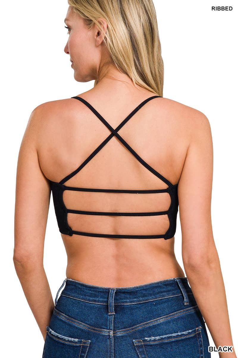42POPS - Wholesale Bralette - Women's - ....SI-26872 Seamless Ribbed 3 Strap & Cross Back Bralettes2