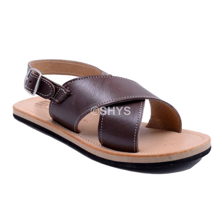 Leather Cross Sandals For Unisex Woman Man Csb-018 for wholesale by SHYS