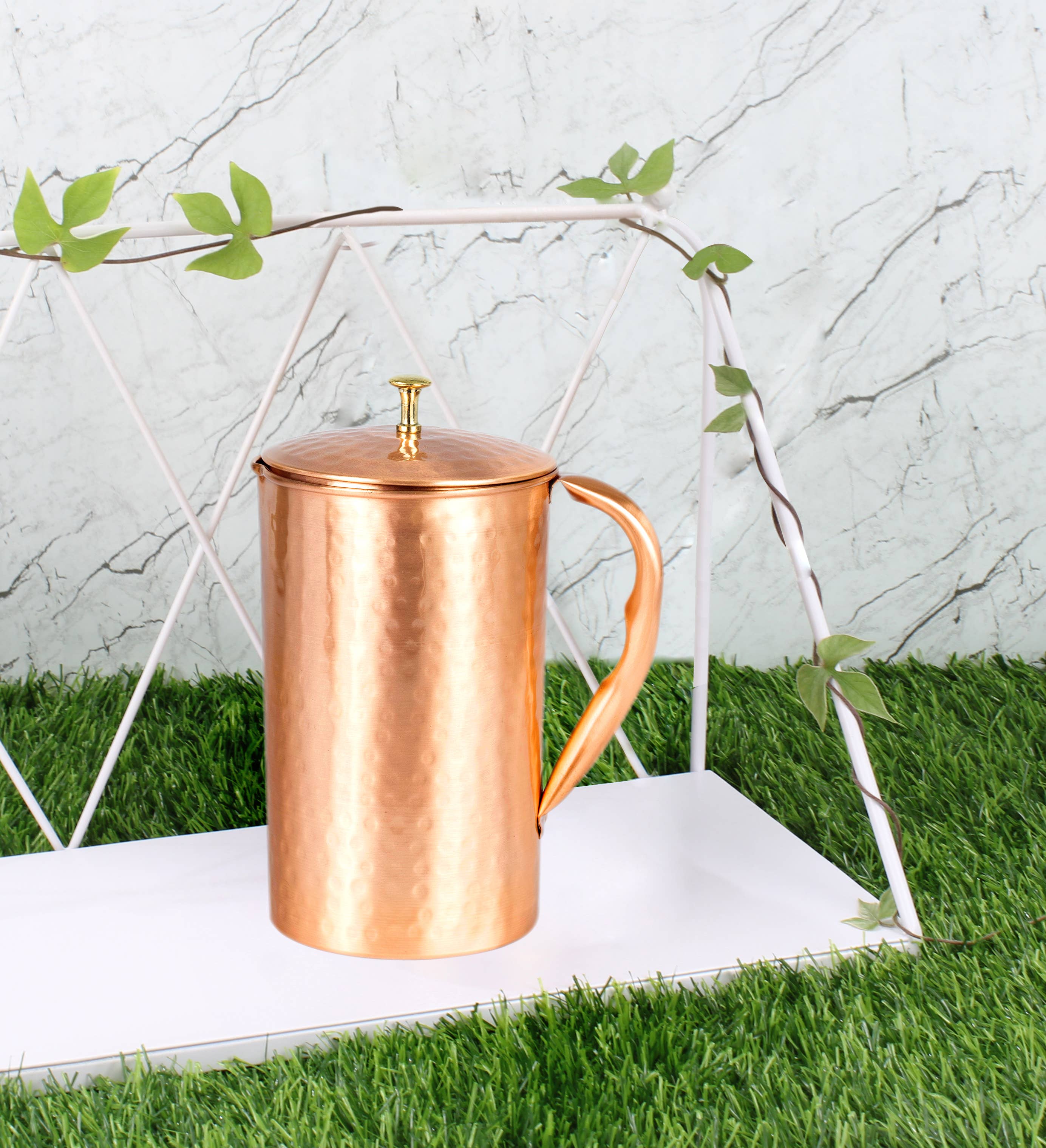El'Cobre-Ecozonelifestyle - Wholesale Jug - Premium Hammered Copper Jug with Lid - 1.2L2