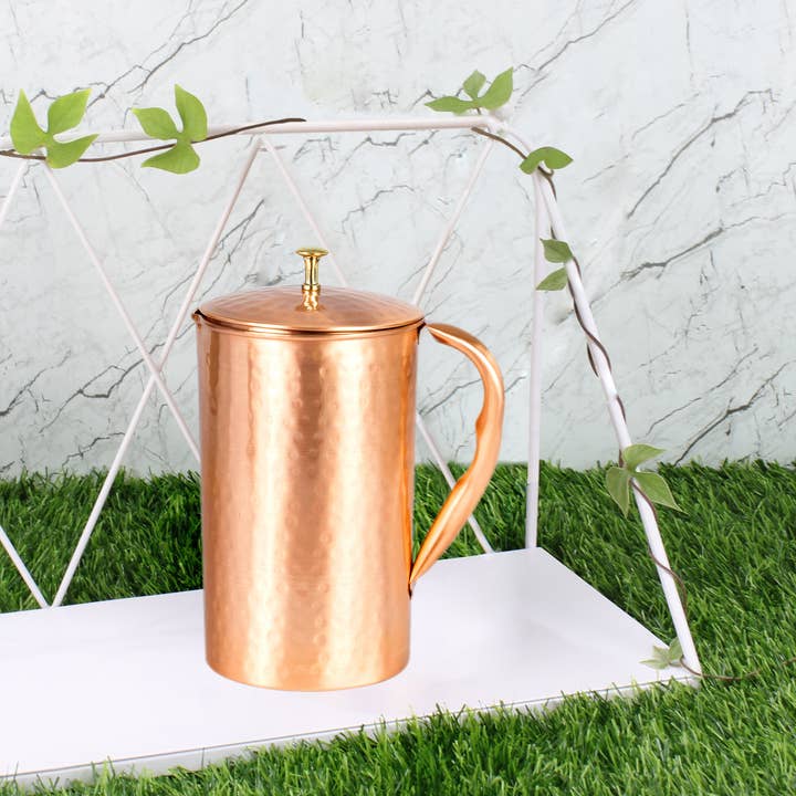 El'Cobre-Ecozonelifestyle - Wholesale Jug - Premium Hammered Copper Jug with Lid - 1.2L2