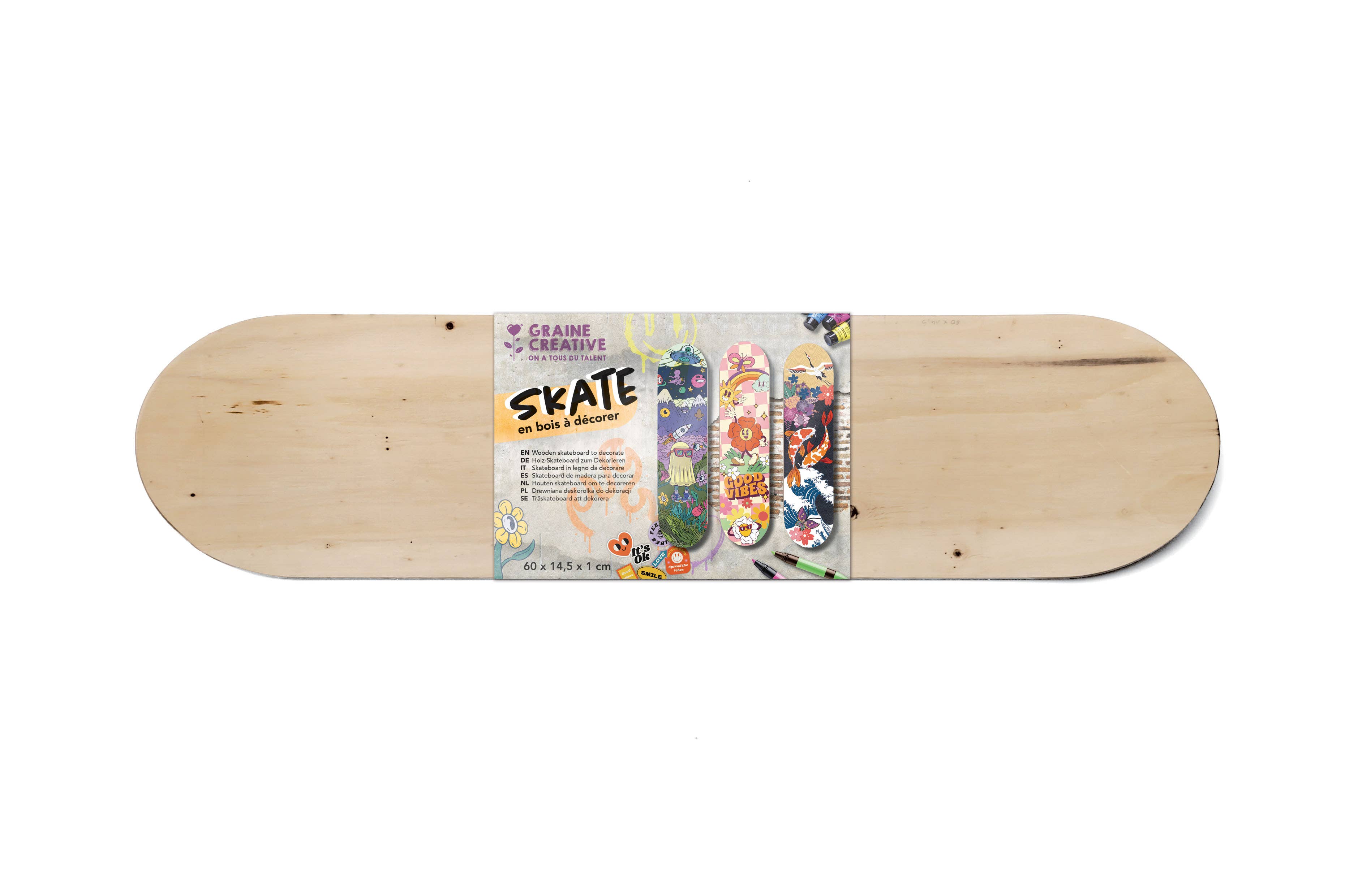 Graine Créative - Wholesale DIY Craft Kit - SKATEBOARD TO DECORATE1