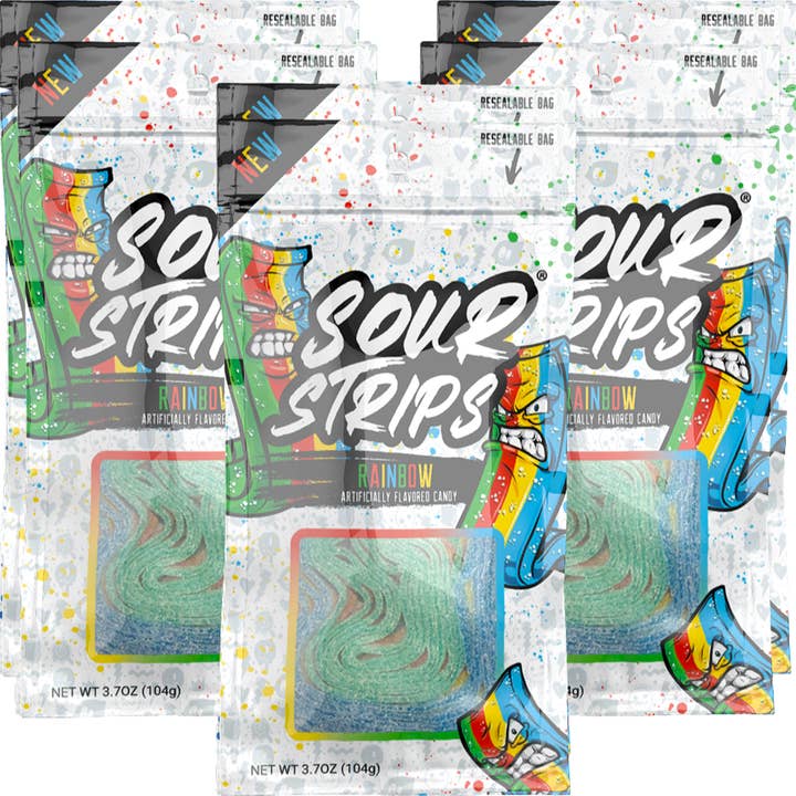 Cow Crack Wholesale - Vente Bonbons gélifiés - Sour Strips Arc-en-ciel 96 g0