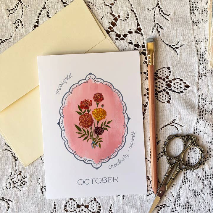 November Birth Month Flower – Chrysanthemum Flower Greeting Card– Vintage Botanical Art for Friendship & Longevity - Envelope Included and other Purchase Wholesale chrysanthemums in november. Free Returns & Net 60 Terms on Faire trending on Faire.