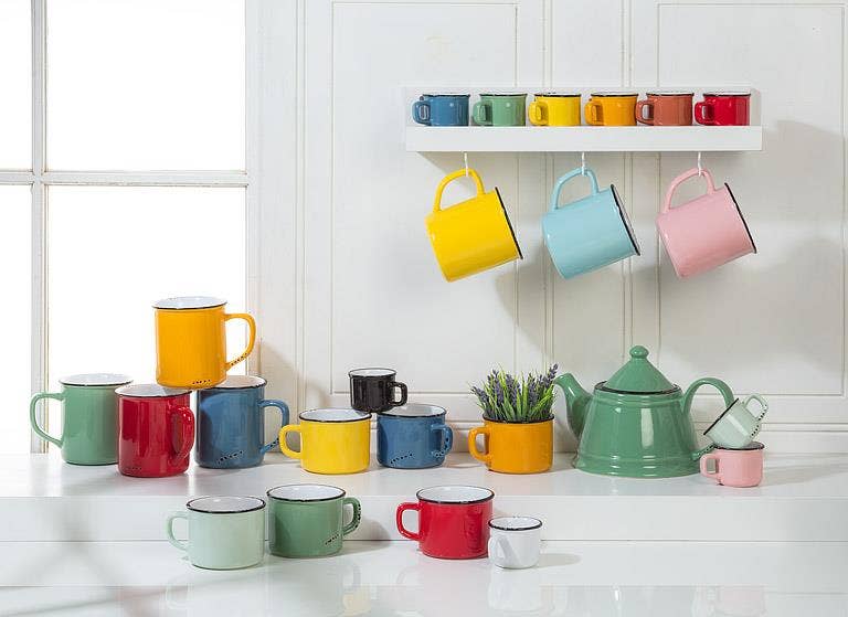 Abbott - Wholesale Tea Pot - Enamel Look Teapot, 9"L (32oz) - 104514