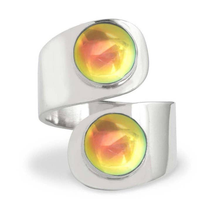 LeightWorks - Aurora Crystal Jewelry - Wholesale Cocktail/Statement Ring - Double Circle Ring7